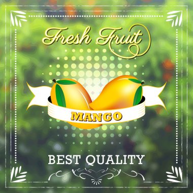 Mango meyve şerit doğal zemin üzerine. Meyveli edition.