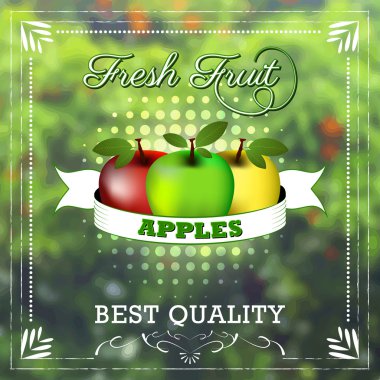 Elma meyve şerit doğal zemin üzerine