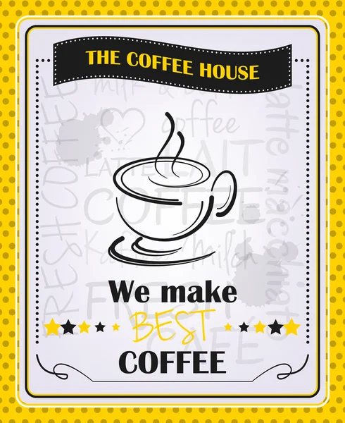 Plakat wektor kawa menu — Wektor stockowy