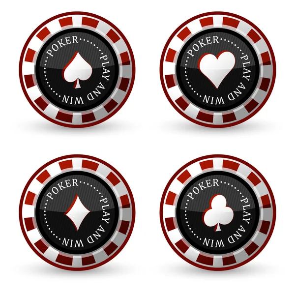 Icone vettoriali di poker con simbolo della carta — Vettoriale Stock