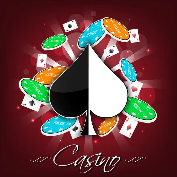 Fondo de vector de casino con símbolo de tarjeta — Archivo Imágenes Vectoriales