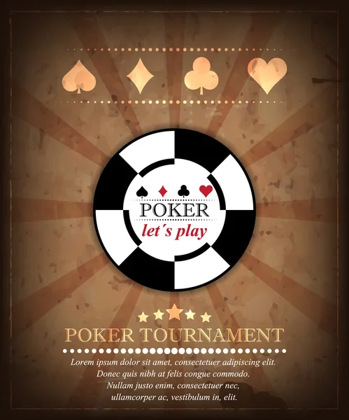 Poker tournament vector background. Design 4. — Stock Vector