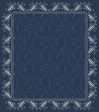 Soyut desen ve çerçeve mavi Vintage vektör arka plan
