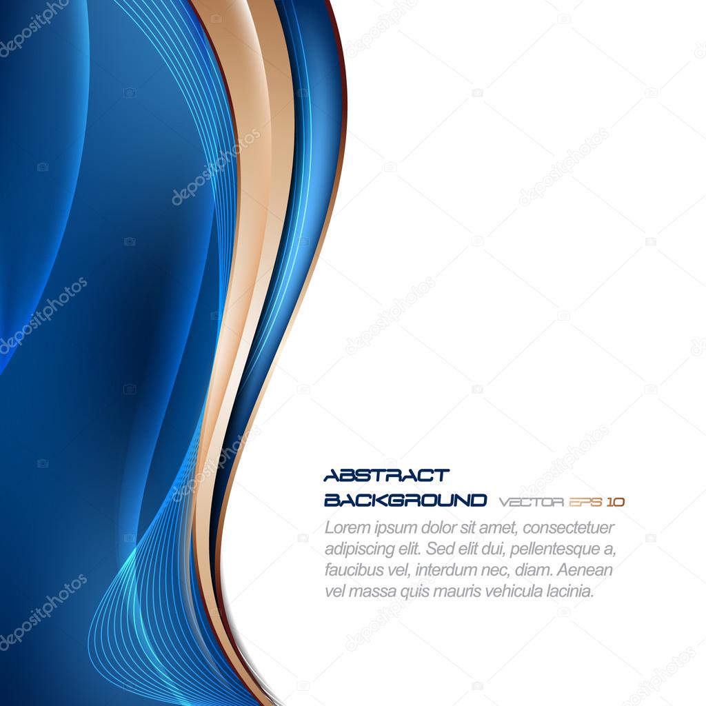 Abstract blue vector wavy background