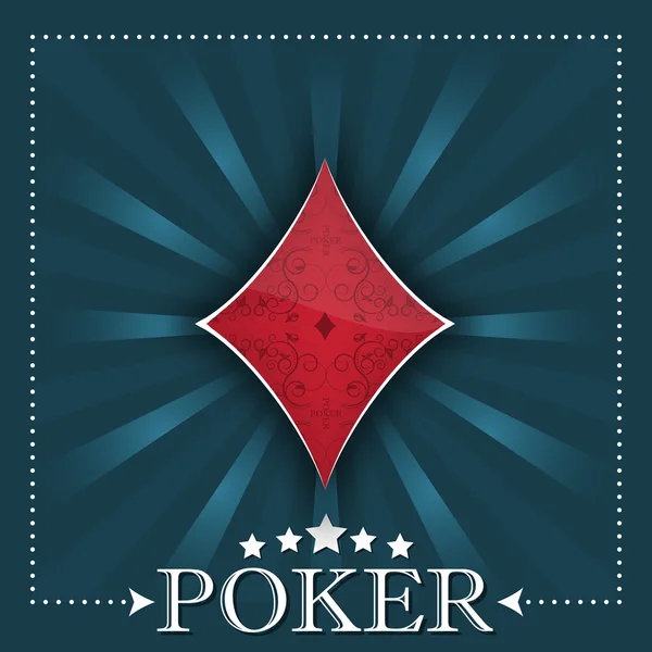 Poker sfondo o poster con simbolo della carta — Vettoriale Stock