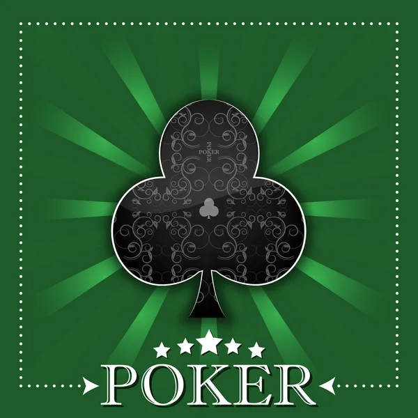 Poker sfondo o poster con simbolo della carta — Vettoriale Stock