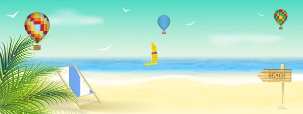 Vacaciones de verano en la playa, fondo de pantalla de vectores — Vector de stock