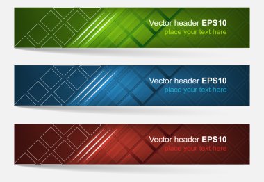 Web header, set of vector banner