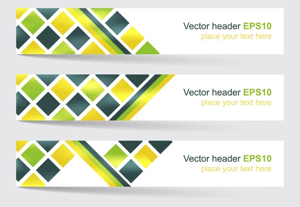 Cabecera o banner vectorial con patrón cuadrado — Vector de stock