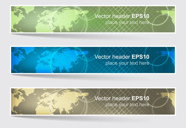 En-tête vectoriel ou bannière, fond de carte du monde — Image vectorielle