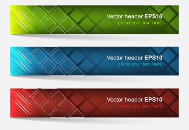 Web header, set of vector banner