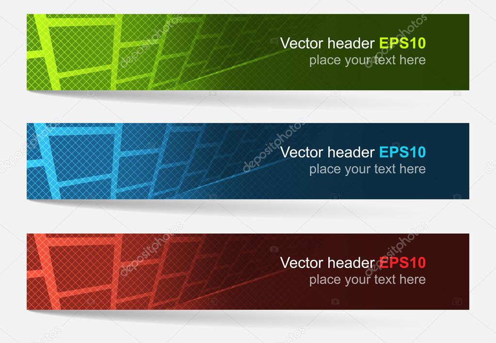 Set of colorful vector headers and banners