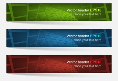 Set of colorful vector headers and banners