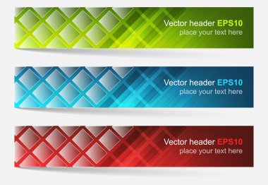 Web header, set of vector banner