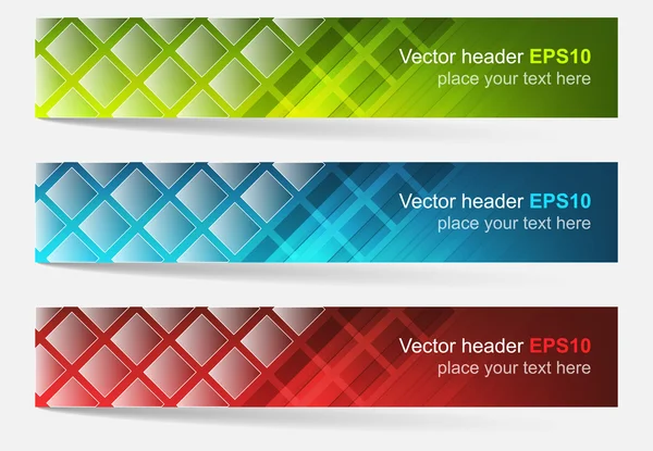 Web header, set of vector banner — Stock Vector