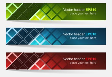 Web header, set of vector banner