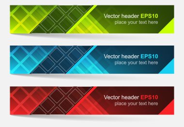 Web header, set of vector banner