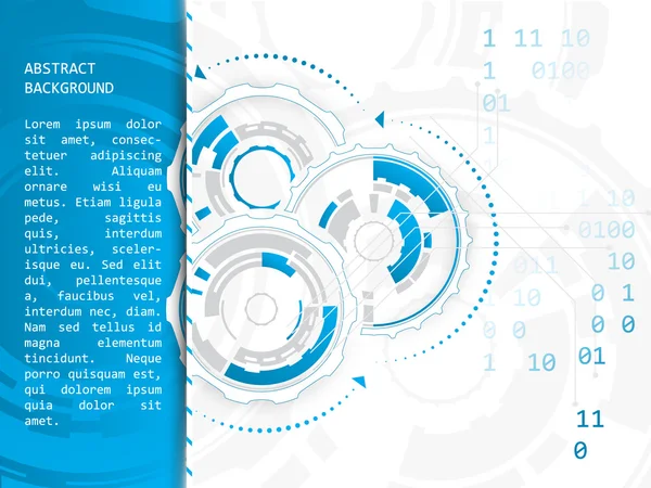 Tecnologia vettoriale illustrazione astratta con circuito stampato e ruote dentate su sfondo bianco . — Vettoriale Stock