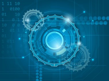 Soyut mavi dijital teknoloji arka vites ile