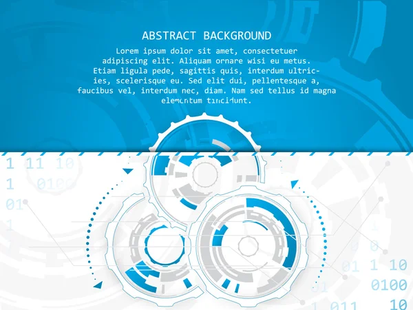 Illustration abstraite vectorielle technologique avec circuit imprimé et roues dentées sur fond blanc . — Image vectorielle