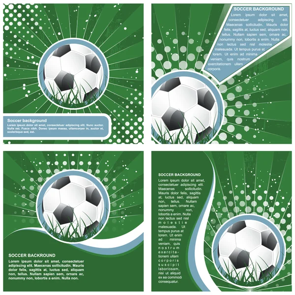 Set of soccer vector background in retro style, vector illustration — Stock Vector