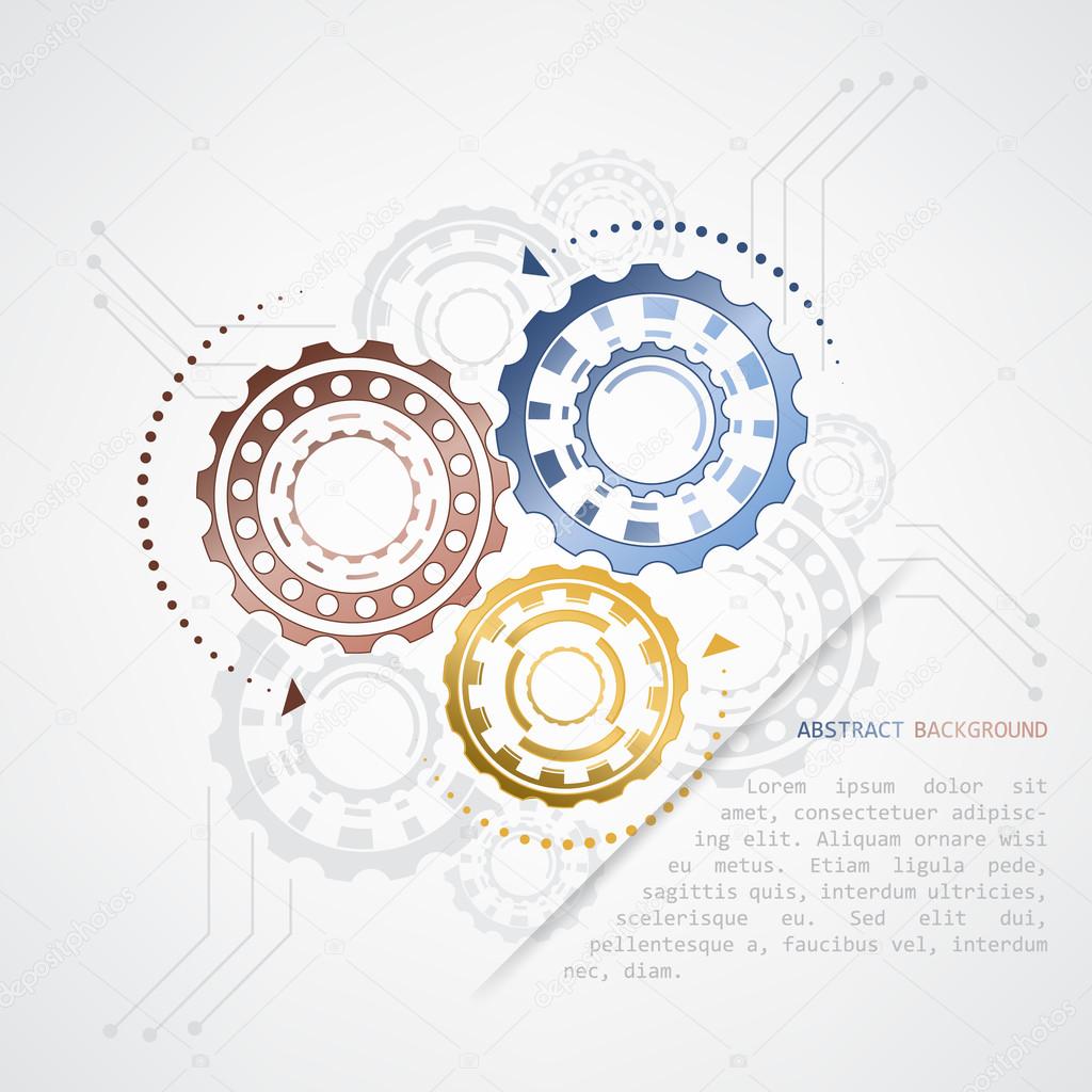 Abstract color gears vector graphic