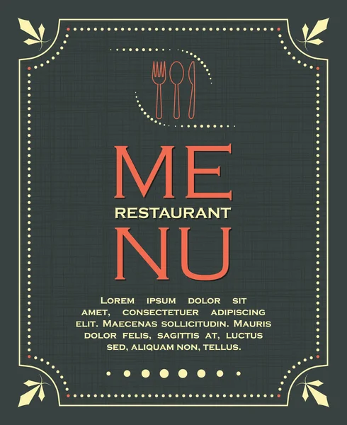 Menu restaurant fond de couverture dans le style vintage 02 — Image vectorielle