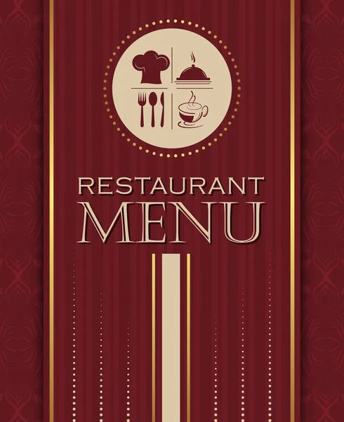 Restaurant menu design cover template in retro style 04 — Stock Vector