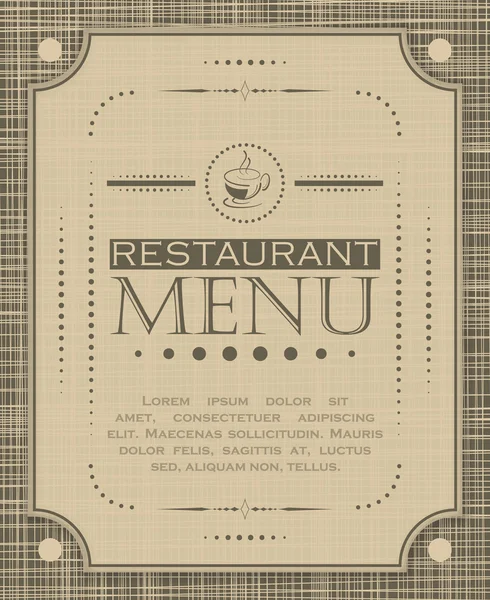 Creative restaurant menu cover design — Stock Vector