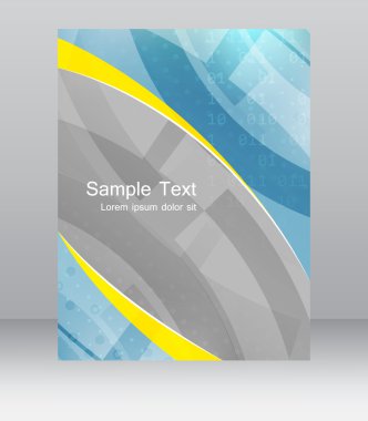 Soyut el ilanı veya kapak tasarım vektör şablonu, broşür, iş sunumu için klasör