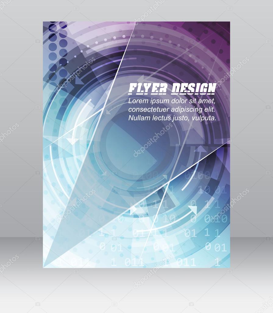 Abstract business flyer template with technological pattern, magazine, cover design or corporate banner