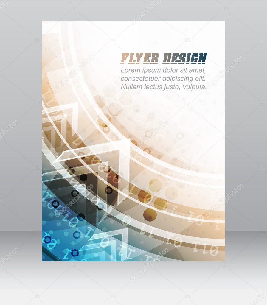 Business flyer template, brochure or corporate banner with abstract technology pattern