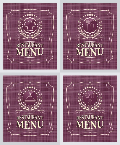 Ensemble de couverture de menu restaurant design dans un style vintage — Image vectorielle