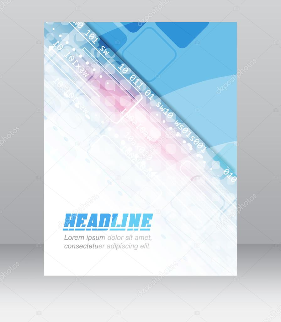 Abstract flyer or cover design with technological pattern for your business presentation or publishing