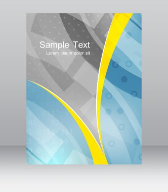 Soyut el ilanı veya kapak tasarım vektör şablonu, broşür, iş sunumu için klasör