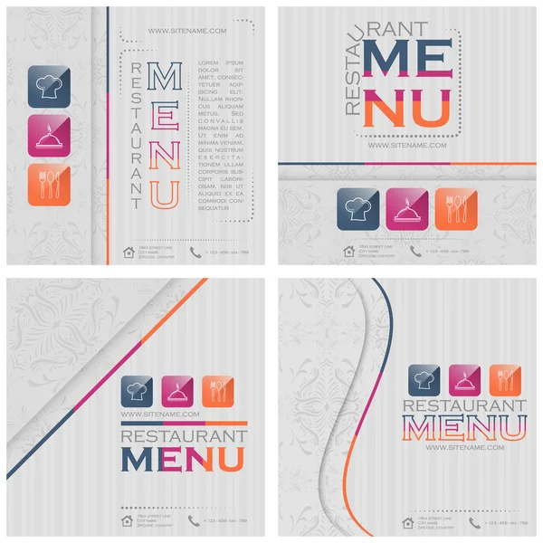 Conjunto de design de capa de menu restaurante elegante —  Vetores de Stock