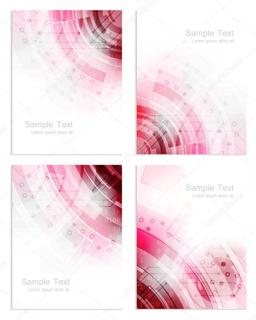 Set of abstract business flyer template, brochure or cover design