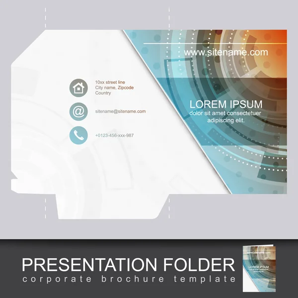 Vector presentation folder design template — Stock Vector