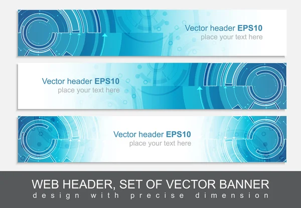 抽象的なベクトル ヘッダーを持つウェブサイト水平テンプレート — ストックベクタ