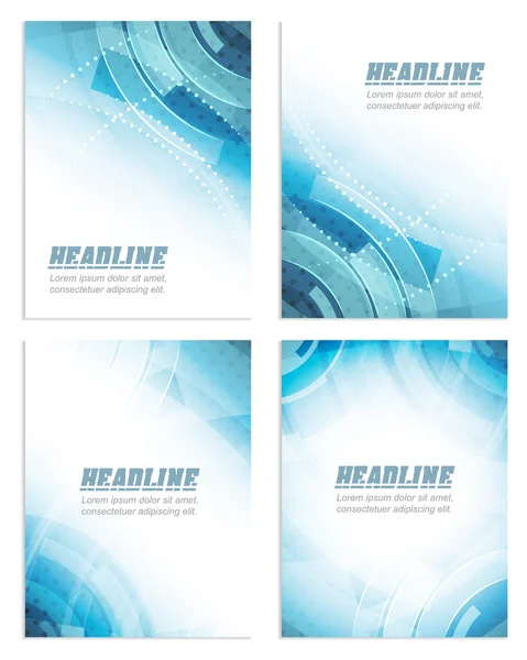 Aantal flyer of brochure sjabloon, corporate banner, abstracte technologieontwerp — Stockvector