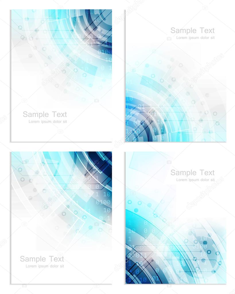 Set of abstract business flyer template, brochure or cover design