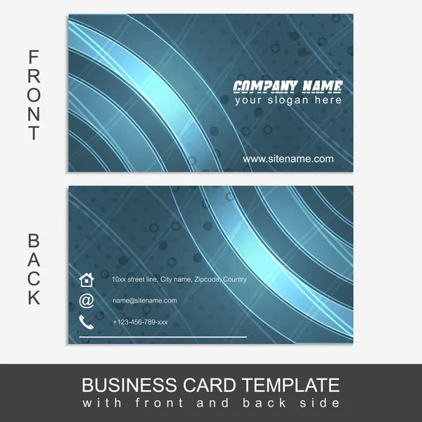 Business card template with abstract blue pattern — Stock Vector