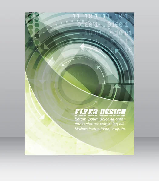 Abstraktní podnikání flyer šablony s technologický vzorek, časopis, obalový design nebo firemní banner — Stockový vektor