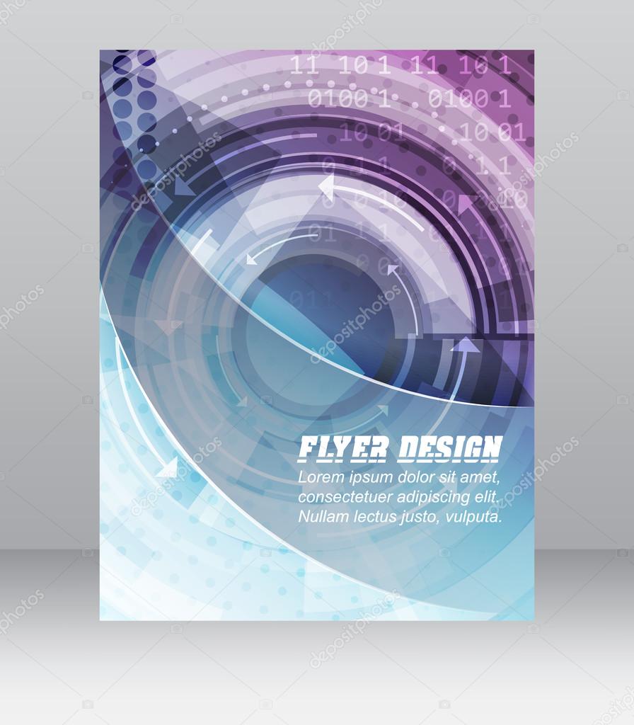 Abstract business flyer template with technological pattern, magazine, cover design or corporate banner