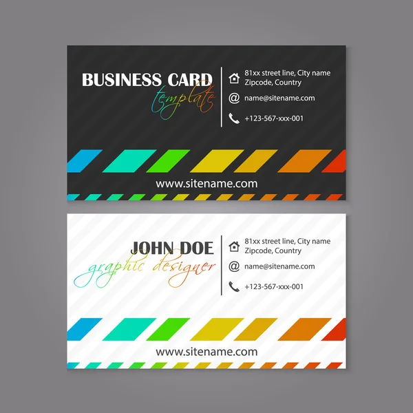 Business card template vector colorful design for individual or business presenation — Stock Vector