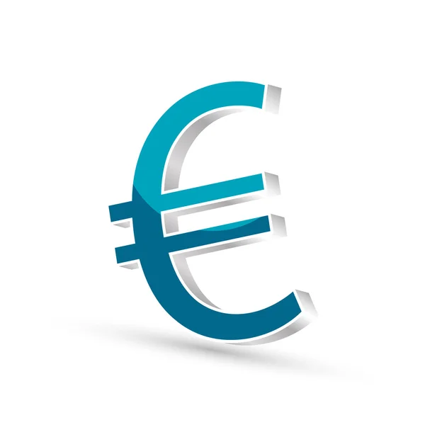 Euro moeda ícone símbolo azul — Vetor de Stock