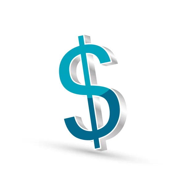 Dólar moeda ícone símbolo azul — Vetor de Stock