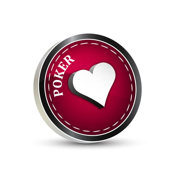 Icona vettoriale poker rosso isolato su uno sfondo bianco — Vettoriale Stock