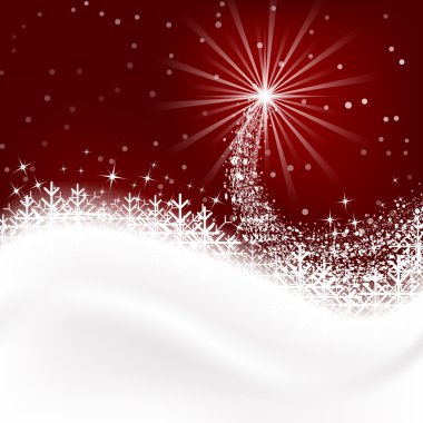 Kar vektör arka plan ile kar taneleri, neşeli Noel selamlar.