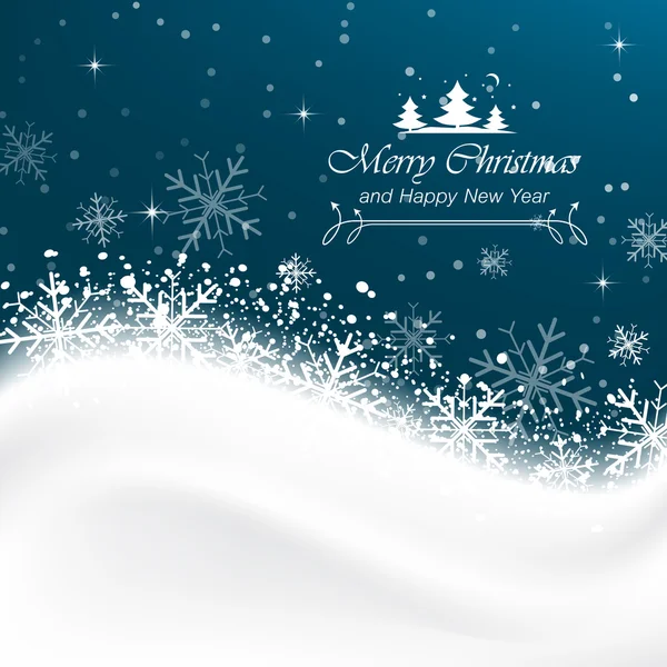 Snow vector background with snowflakes, Merry Christmas greetings. — Stock Vector